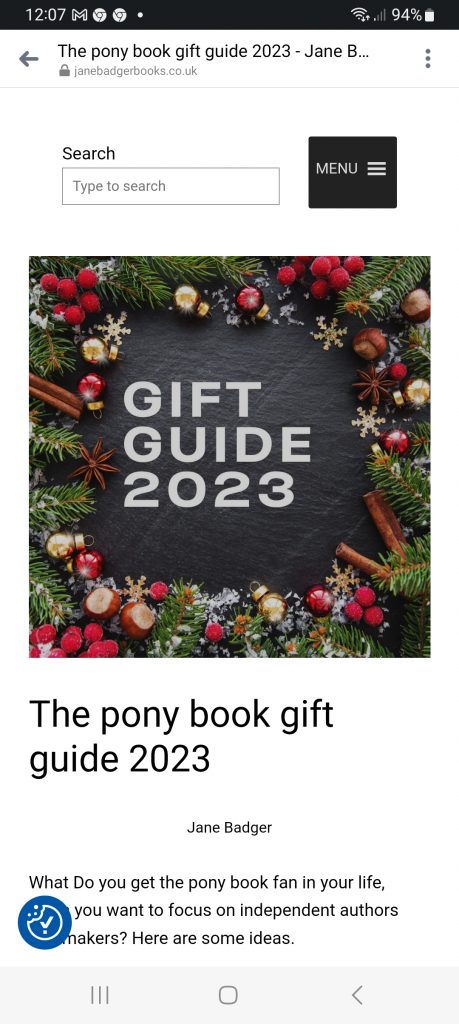 introduction to the Jane Badger pony book gift guide 2023